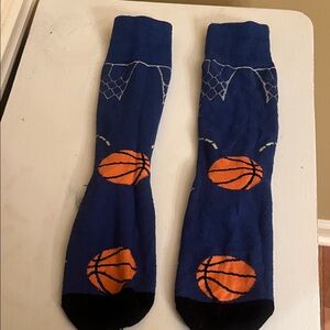 Basketball Themed Blue Socks